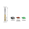 Picture of 46047 Solid Carbide Up-Cut Spiral 1/2 Dia x 3/4 x 1/2 Shank x 3 Inch Long Composite, Fiberglass & Phenolic Cutting ZrN Coated Router Bit